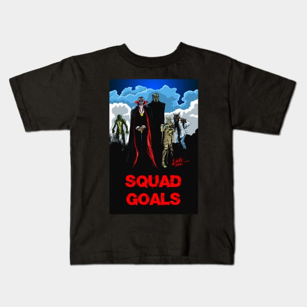 Squad Goals Kids T-Shirt by Art Of Lunatik